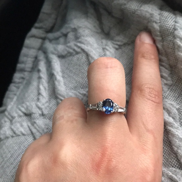 Sapphire and White Gold Ring